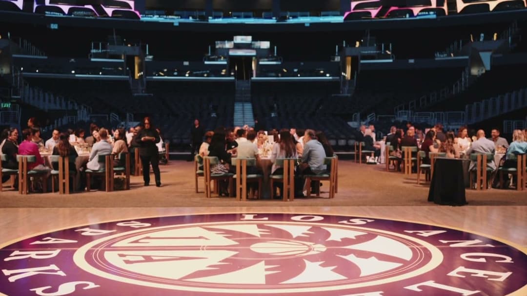 Dinner on center court with the LA Sparks